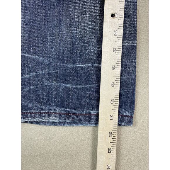Ecko Unltd Jeans Mens 30x32 Blue Straight Leg‎ Regular Fit Mid Rise Patch Work - Picture 8 of 13